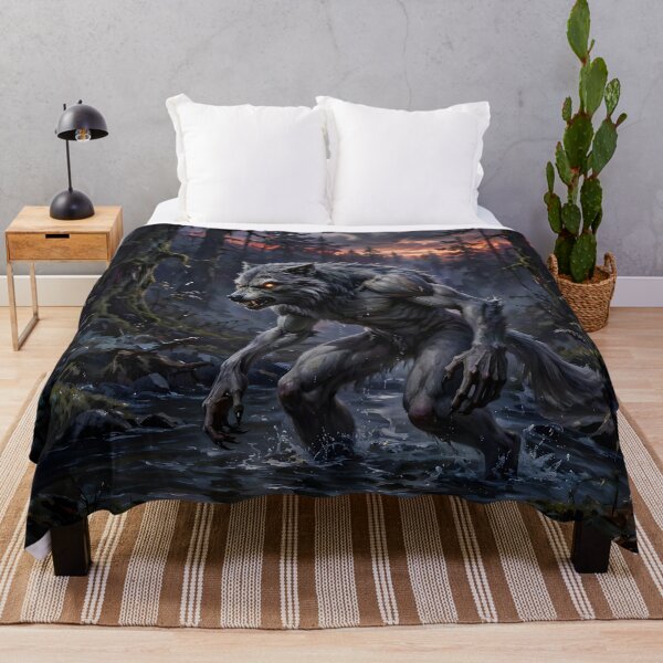 Item preview, Dark Ember-eyed Werewolf Stalks the Forest at Sunset designed and sold by Fanta-sticky.