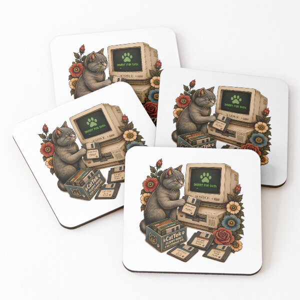 Item preview, Retro Computer Cat Floppy Disk  designed and sold by Old's Cool Cat Studio.