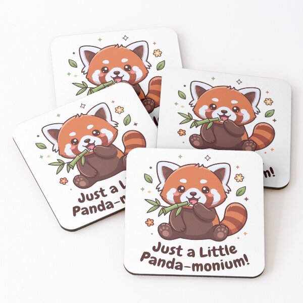 Item preview, Just a Little Panda-monium | Cute Kawaii Red Panda Pun designed and sold by scarben.