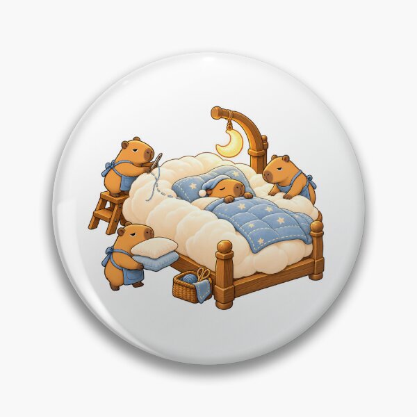 Item preview, Sleeping Capybara on a Cloud Bed – Cozy Dreamland designed and sold by LazyPaw Design.