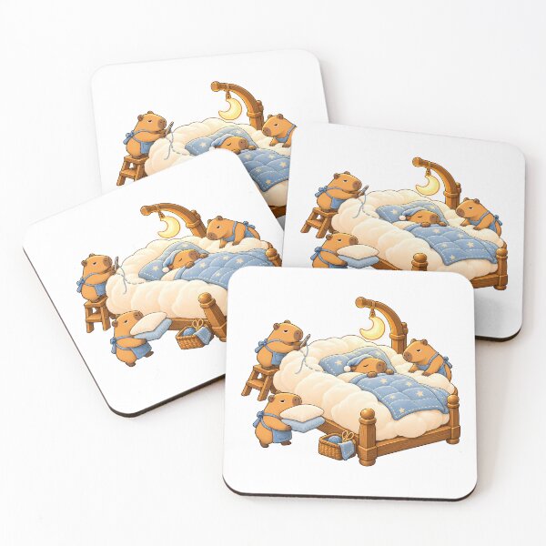 Item preview, Sleeping Capybara on a Cloud Bed – Cozy Dreamland designed and sold by LazyPaw Design.