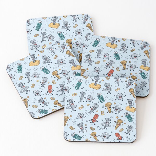 Item preview, Loose Screws Funny Pattern | Dizzy Cartoon Screws, Bolts, Nuts and Springs on the Run designed and sold by DebugLab.