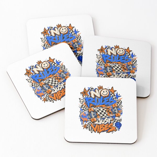 Item preview, No Rules Just Vibes – Retro Skateboard Streetwear Art designed and sold by NarpLTD.