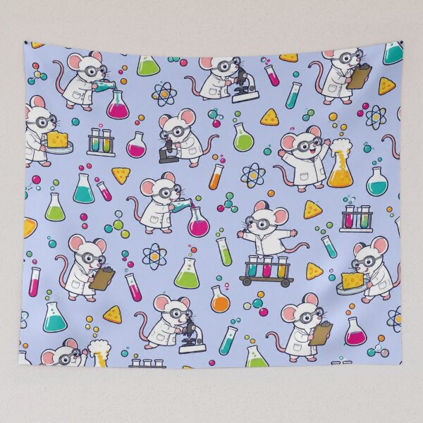Item preview, Lab Mouse Cute Science Pattern | White Mice in Lab Coats Running the Chemistry Lab designed and sold by DebugLab.