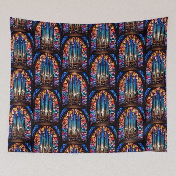 Item preview, Pipe Organ Stained Glass Window Music Art designed and sold by pinkal.