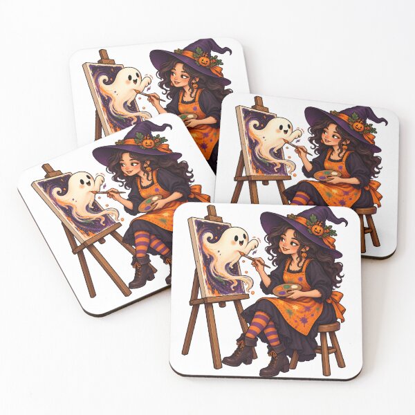 Item preview, Witch Artist and Her Canvas Ghost designed and sold by DreamagineArtDesign.
