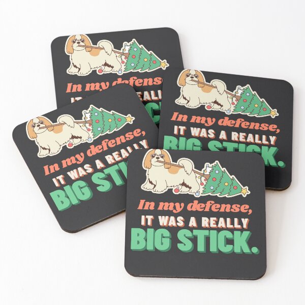 Item preview, In My Defense It Was A Really Big Stick Shih Tzu Christmas designed and sold by SickDesign.