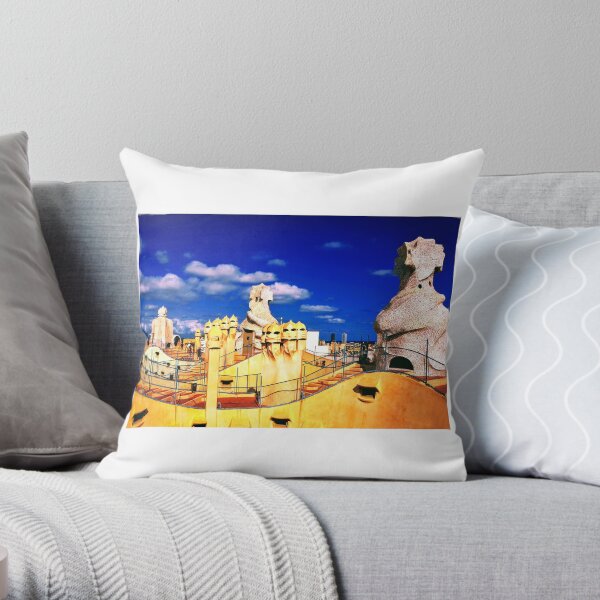 Roof of 'La Padrera' building Throw Pillow