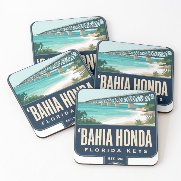 Item preview, Bahia Honda Florida Turquoise Shallows Ribbon Badge Sticker designed and sold by DetourDgn.