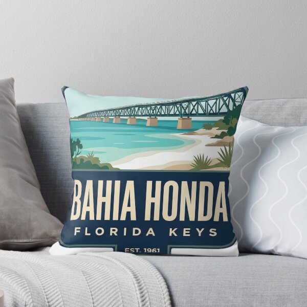 Item preview, Bahia Honda Florida Turquoise Shallows Ribbon Badge Sticker designed and sold by DetourDgn.
