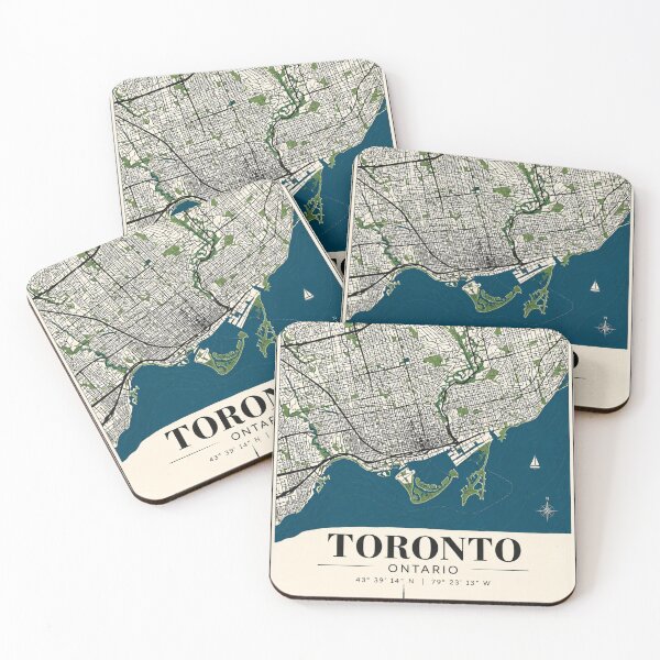 Item preview, Toronto Vintage Map and Skyline City Art designed and sold by AbstractAuraArt.