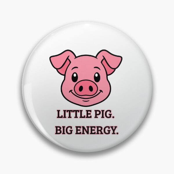 Item preview, Little Pig with Big energy, Pink Pig Head designed and sold by CraftyUniverse.
