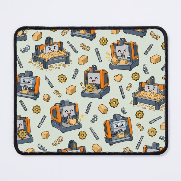 Item preview, CNC Machine Cute Pattern | Proud Cartoon CNC Mills and Routers Carving Hearts and Gears designed and sold by DebugLab.
