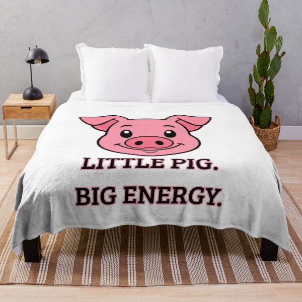 Item preview, Little Pig with Big energy, Pink Pig Head designed and sold by CraftyUniverse.