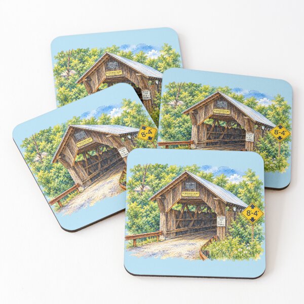 Item preview, Emily's Covered Bridge - watercolor designed and sold by gotucoveredart.