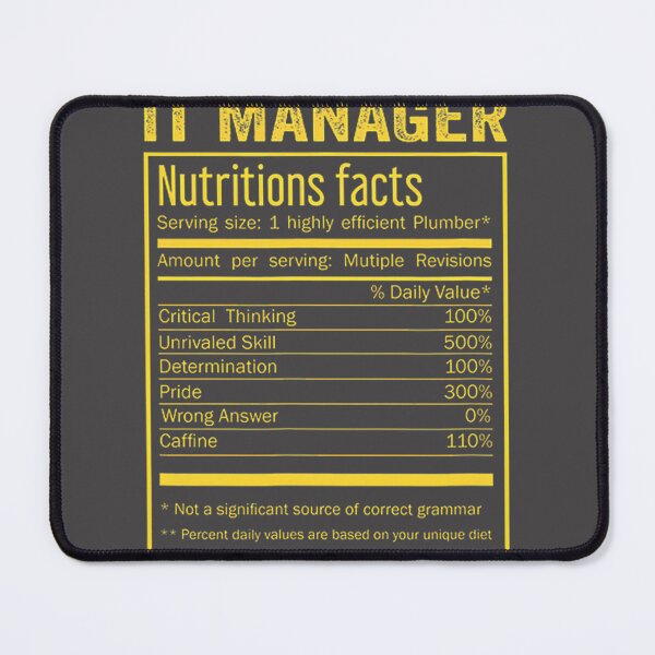 Item preview, Funny IT Manager Nutrition Facts Birthday and Holiday Gift Design for Men and Women designed and sold by mohamede123simo.