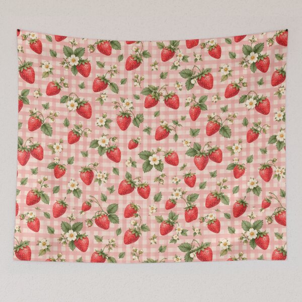 Item preview, Strawberry Picnic Gingham Cottagecore Seamless Pattern designed and sold by Epic Wear Store.