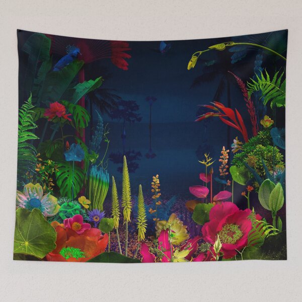 Item preview, Mystical Tropical Night Jungle - Glowing Exotic Garden designed and sold by Vizerskaya.
