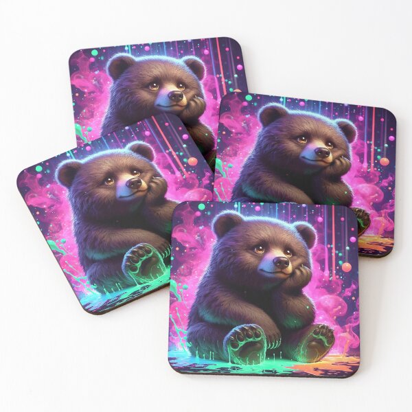 Item preview, Cute Neon Grizzly Bear | Colorful Fantasy Bear Art designed and sold by ksgraphics222.
