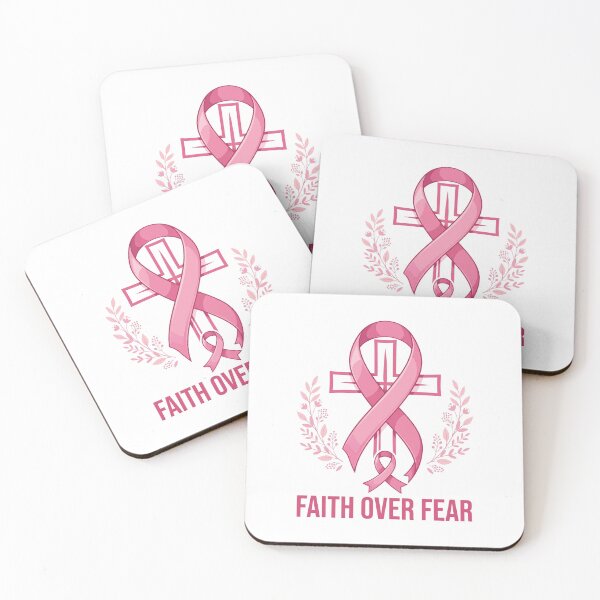 Item preview, Faith Over Fear Breast Cancer Awareness Pink Ribbon Cross designed and sold by Wear Pink Studio.