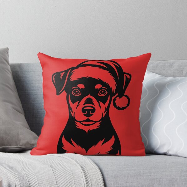 Item preview, Manchester Terrier Wearing a Santa Hat designed and sold by theartfulaspie.