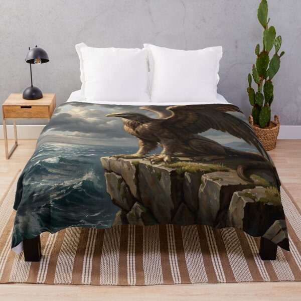 Item preview, Solitary Griffin Watching Waves Crash Against the Rocks designed and sold by Fanta-sticky.