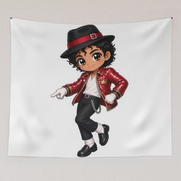 Item preview, Michael Jackson Chibi Pop Legend Red Sequin Jacket designed and sold by ExploreAura Studio.