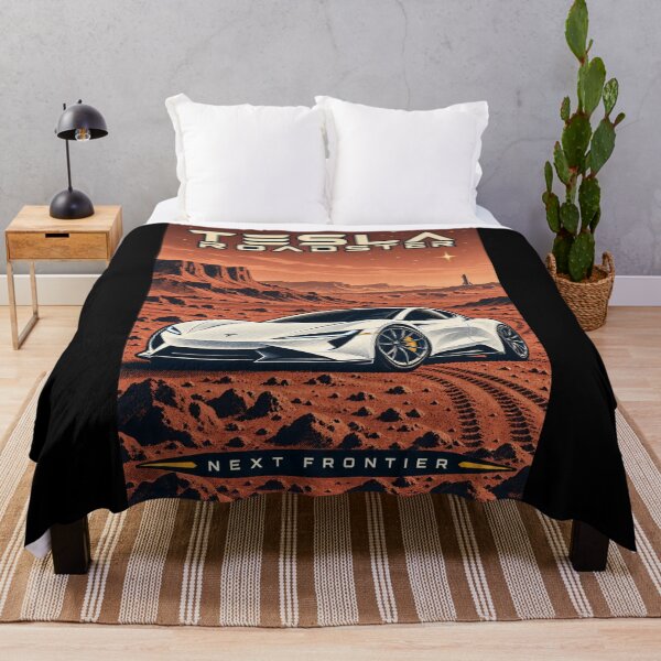 Item preview, Tesla Roadster on Mars | Next Frontier Space Car Art designed and sold by TEEJAMBOREE.