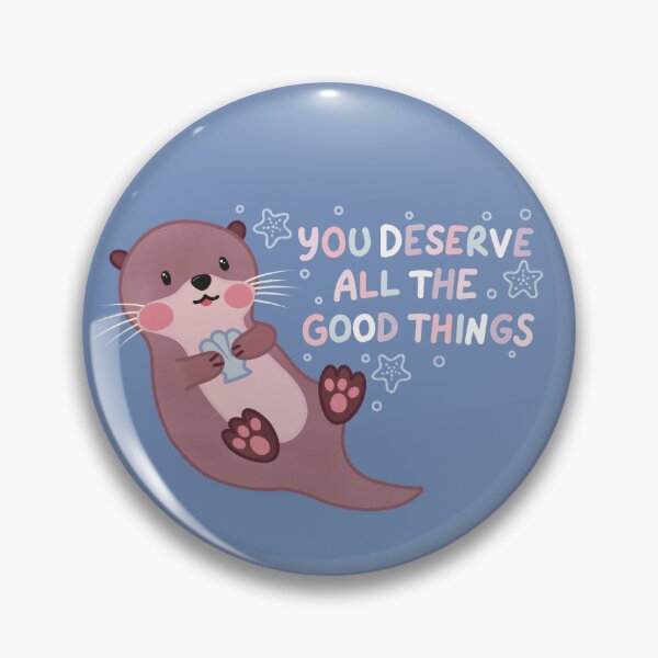 Item preview, You Deserve All the Good Things Cute Otter with Blue Seashell designed and sold by winterpumpkin.