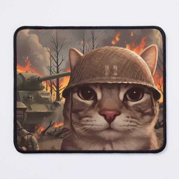 Item preview, Funny Military Cat Veteran Kitty Battlefield Thousand Yard Stare Meme  designed and sold by FaizArtShop.