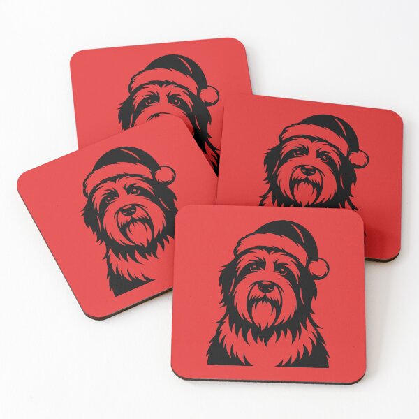 Item preview, Bearded Collie Wearing a Santa Hat designed and sold by theartfulaspie.