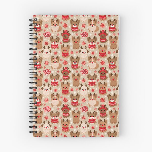 Item preview, Kawaii Corgi Reindeer Christmas Dogs Pattern designed and sold by NicolasGlowArt.