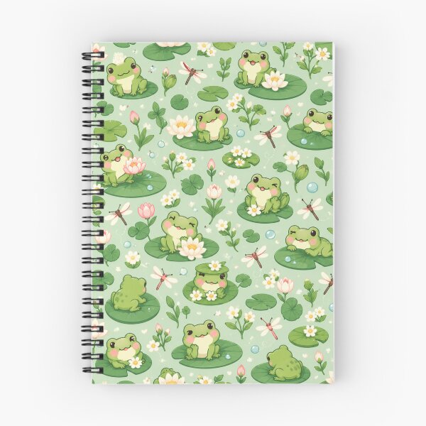 Item preview, Cute Kawaii Frogs and Lily Pads Seamless Pattern designed and sold by Epic Wear Store.