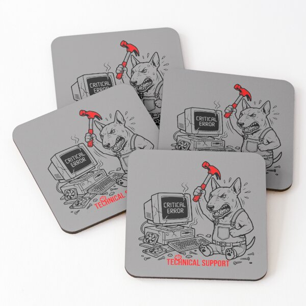 Item preview, Technical Support Critical Error Angry Bull Terrier IT Support Meme designed and sold by The Bold Line Studio.