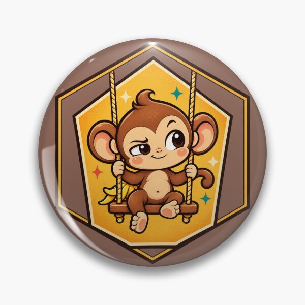 Item preview, Cheeky Swinging Monkey – Mischievous Baby Monkey Cartoon designed and sold by HOUSE OF TIST.