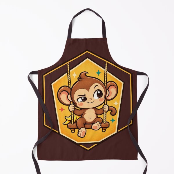 Item preview, Cheeky Swinging Monkey – Mischievous Baby Monkey Cartoon designed and sold by HOUSE OF TIST.