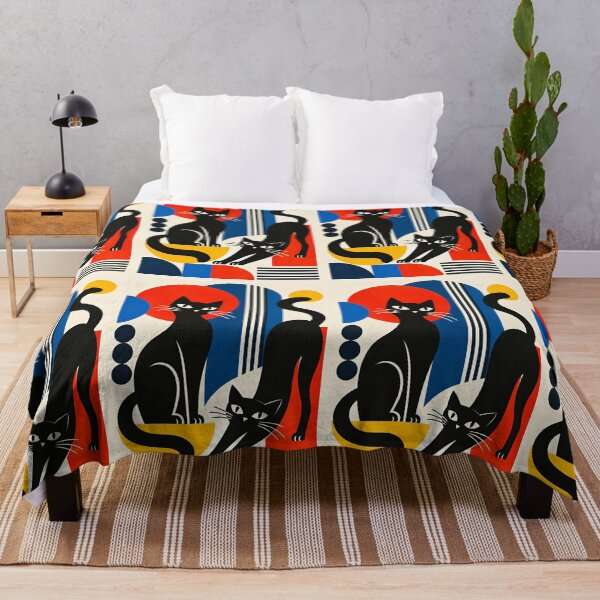 Item preview, Black Cat Geometric Poster – Mid Century Modern designed and sold by Timegraf.
