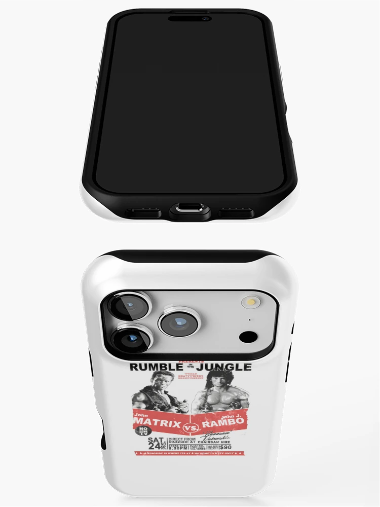 Thumbnail 3 of 4, iPhone Case, Matrix Versus Rambo Rumble Jungle Boxing Poster designed and sold by Nicole Payne.