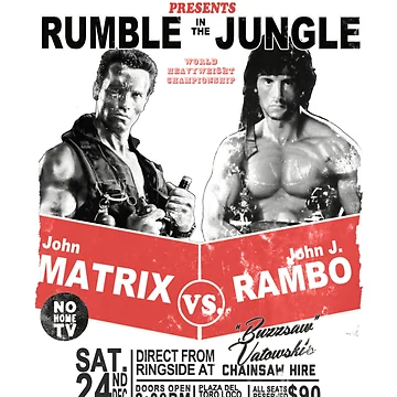 Artwork thumbnail, Matrix Versus Rambo Rumble Jungle Boxing Poster by Nicole Payne