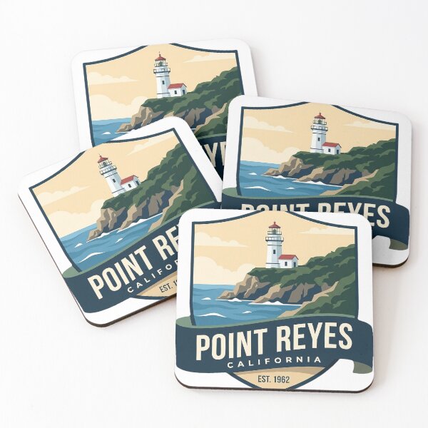 Item preview, Point Reyes California Lighthouse Cliffs Shield Badge Sticker designed and sold by DetourDgn.