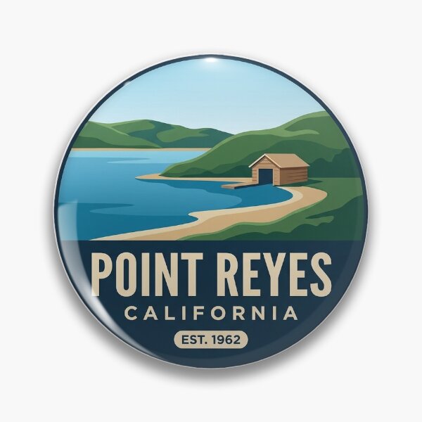 Item preview, Point Reyes California Tomales Bay Circle Badge Sticker designed and sold by DetourDgn.