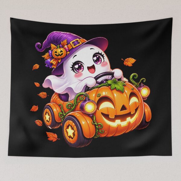 Item preview, Cute Witch Ghost Pumpkin Car Halloween designed and sold by M. Mamdouh Artworks.