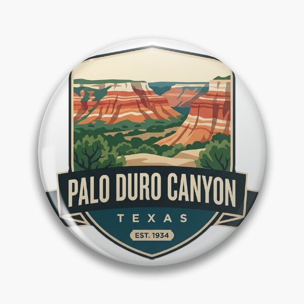 Item preview, Palo Duro Canyon Texas Red Canyon Walls Shield Badge Sticker designed and sold by DetourDgn.