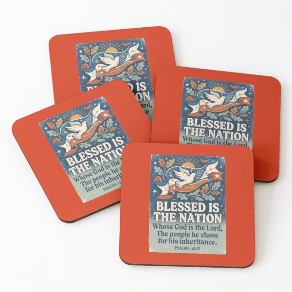 Item preview, Blessed Is The Nation Psalms 33:12 Vintage Christian Art designed and sold by FrozenFits.