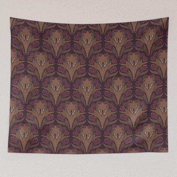 Item preview, Dark Heritage Floral Butterflies in Purple and Gold designed and sold by somecallmebeth.