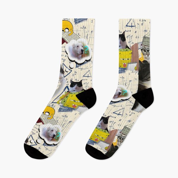 Item preview, Cartoons Doing Math: Confused Cat, Jake the Dog & SpongeBob Meme designed and sold by JIMTOPMOY.