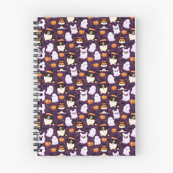 Item preview, Cute Halloween Dogs Ghosts Pumpkin Pattern designed and sold by NicolasGlowArt.