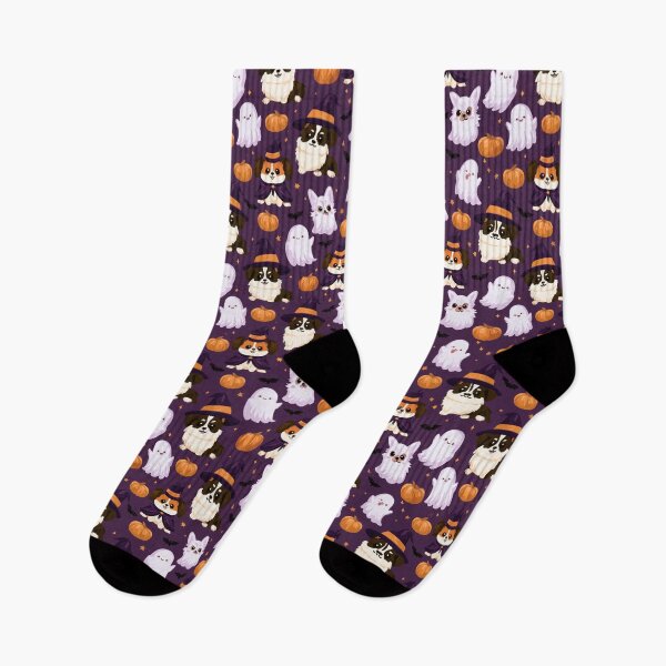 Item preview, Cute Halloween Dogs Ghosts Pumpkin Pattern designed and sold by NicolasGlowArt.