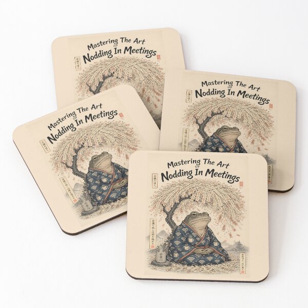 Item preview, Mastering the Art of Nodding in Meetings – Zen Toad Ukiyo-e designed and sold by Art-Arcade6.