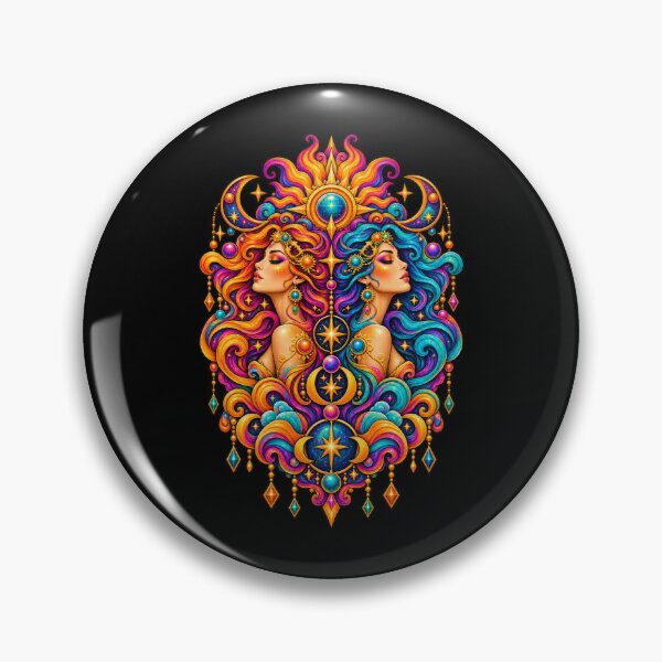 Item preview, Cosmic Twin Flame – Psychedelic Gemini Zodiac designed and sold by RockitBaby.